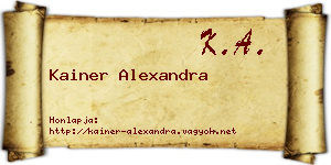 Kainer Alexandra névjegykártya